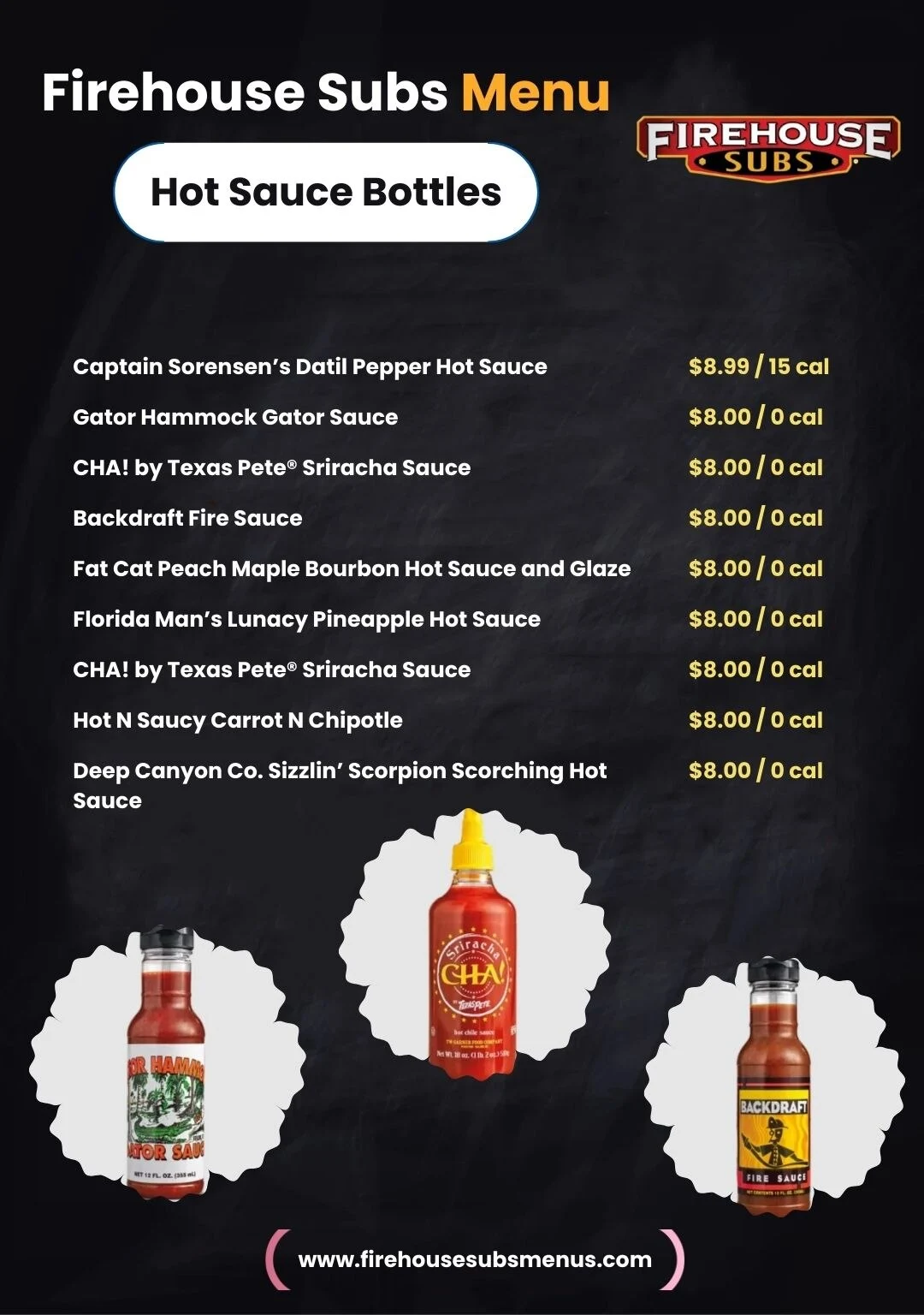 Firehouse Subs Hot Sauce Bottles